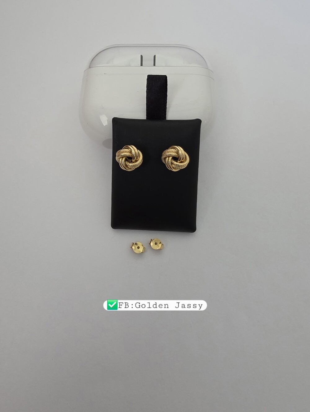 18K Real Gold Cinnamon Stud 8.7mm